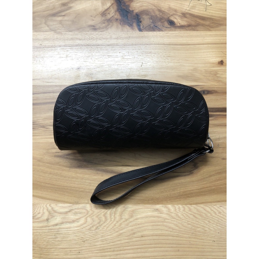 Black Oakley Sunglass Faux Leather Soft Zipper Case W/ Loop